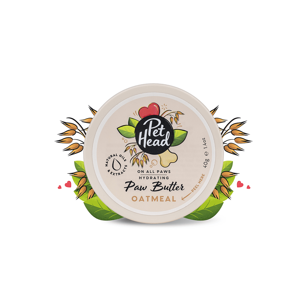 Pet Head On All Paws Oatmeal Dog Paw Butter 40g Image https://cdn11.bigcommerce.com/s-g585yu857h/images/stencil/1280w/products/18101/42318/Pet_Head-Grooming-Paw-Butter-Oatmeal_1.1__17050.1793200680.png1