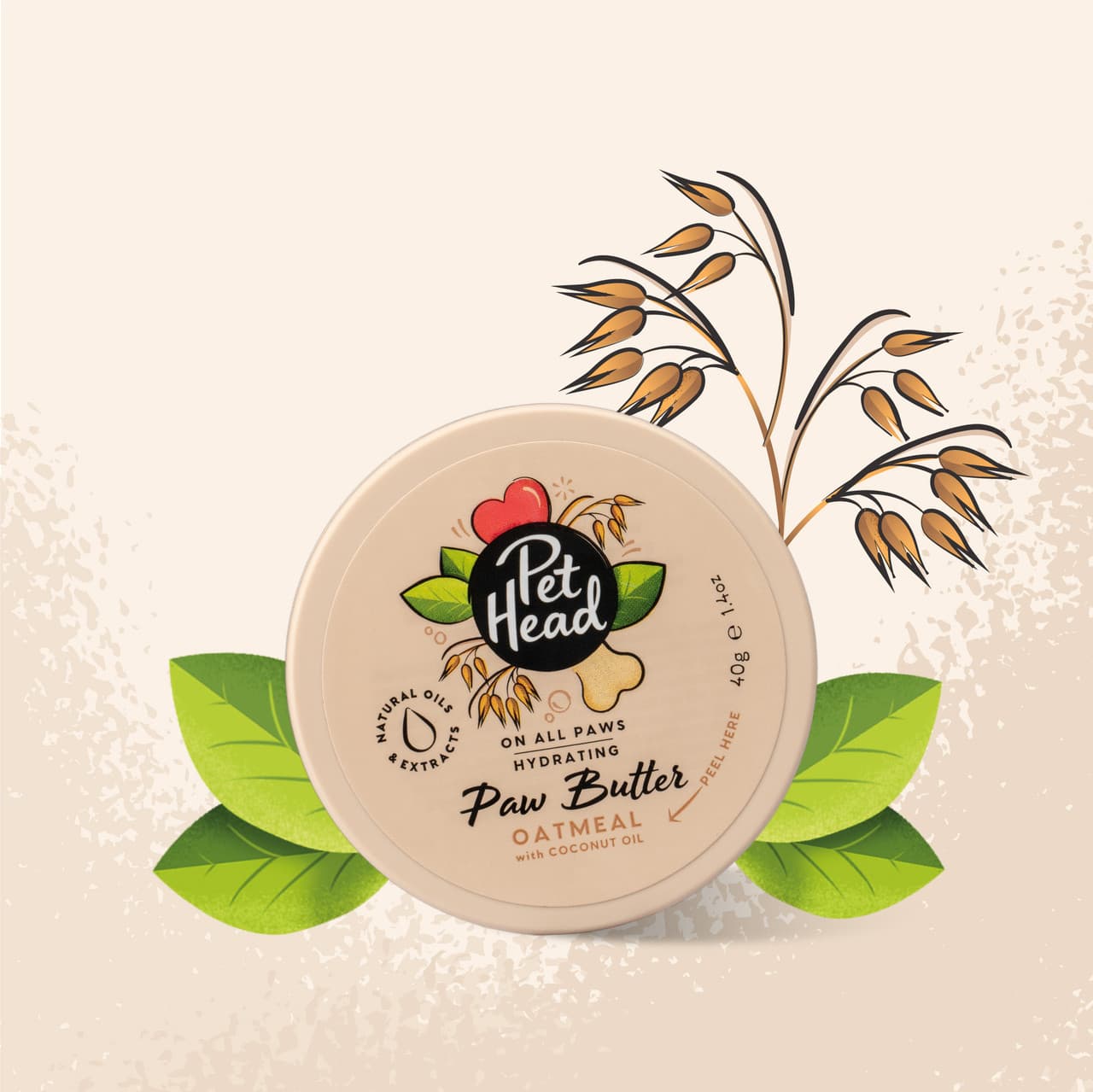 Pet Head On All Paws Oatmeal Dog Paw Butter 40g Image https://cdn11.bigcommerce.com/s-g585yu857h/images/stencil/1280w/products/18101/42320/Pet_Head-Grooming-Paw-Butter-Oatmeal_1.2__60411.1793200680.jpg1