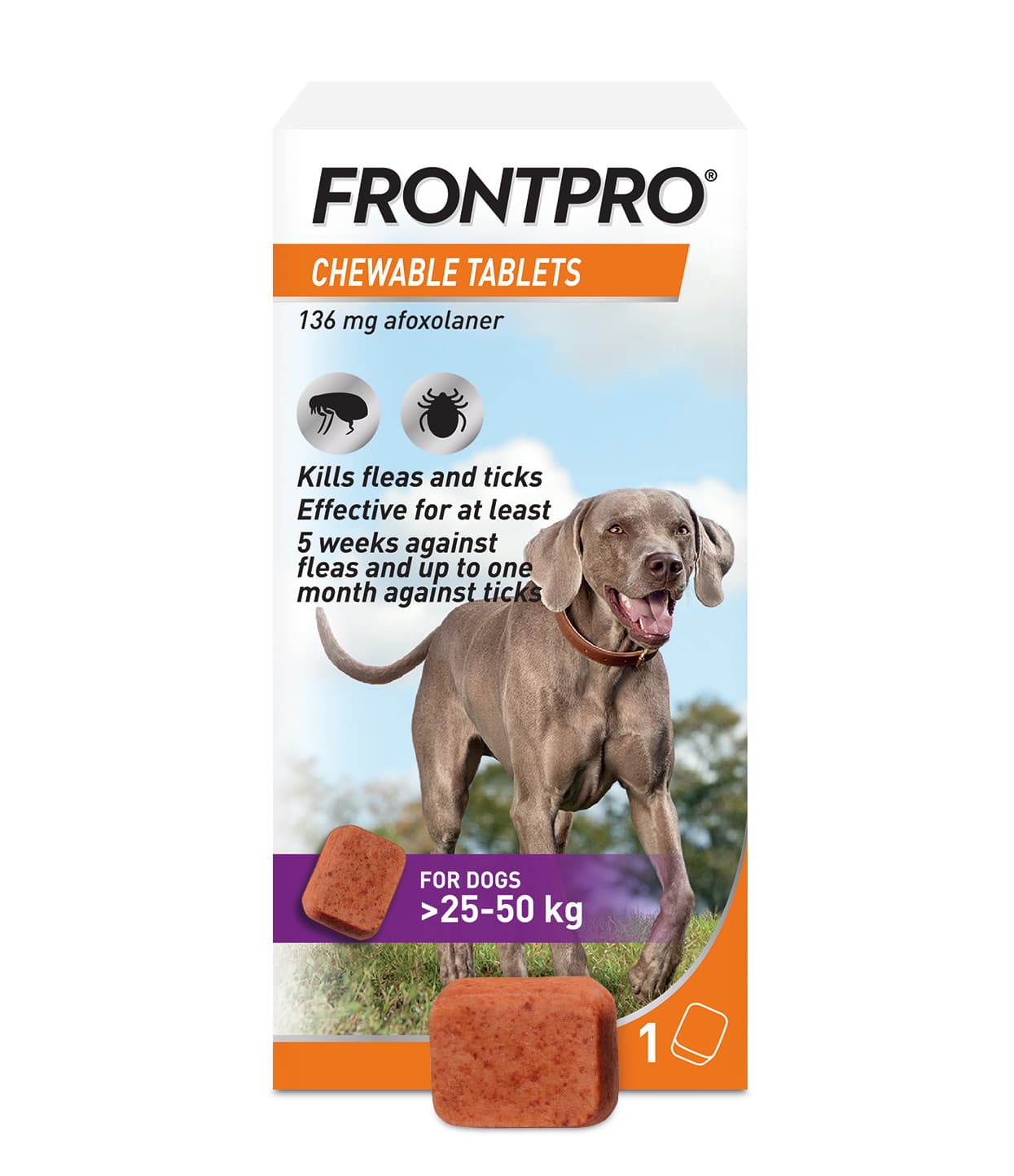 Frontpro 136mg Chewable Tablet Dog 25-50kg XL 1Pk Image 1