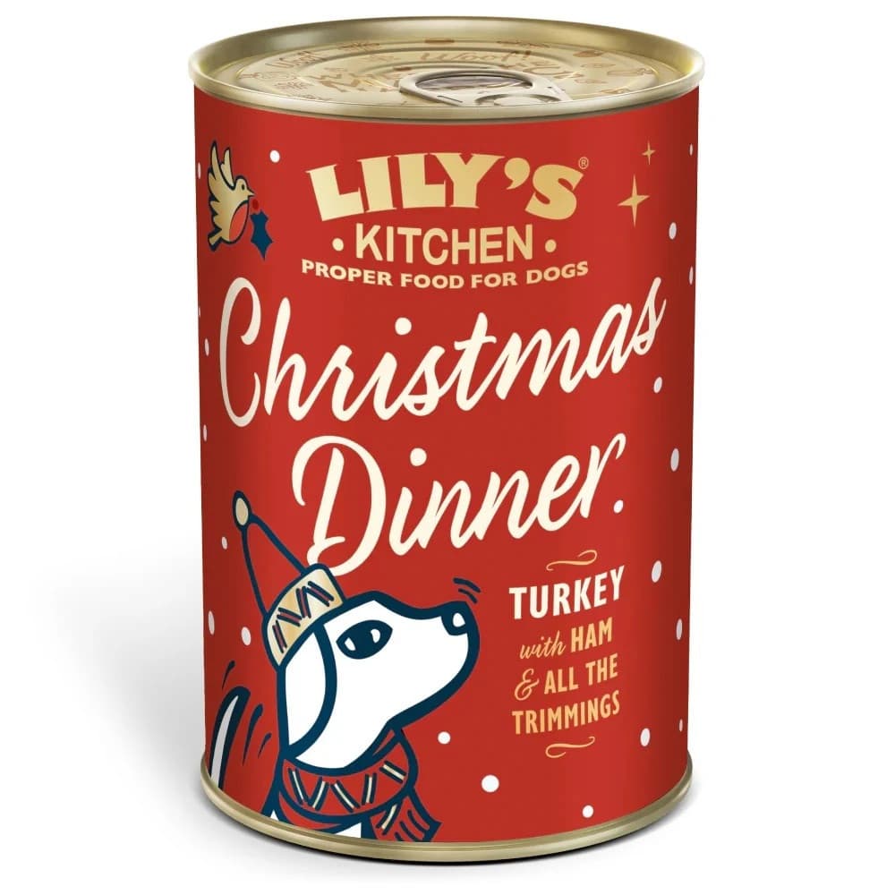 Lily's Kitchen Christmas Turkey and Ham for Dogs, Wet Food Can 400g Image 1