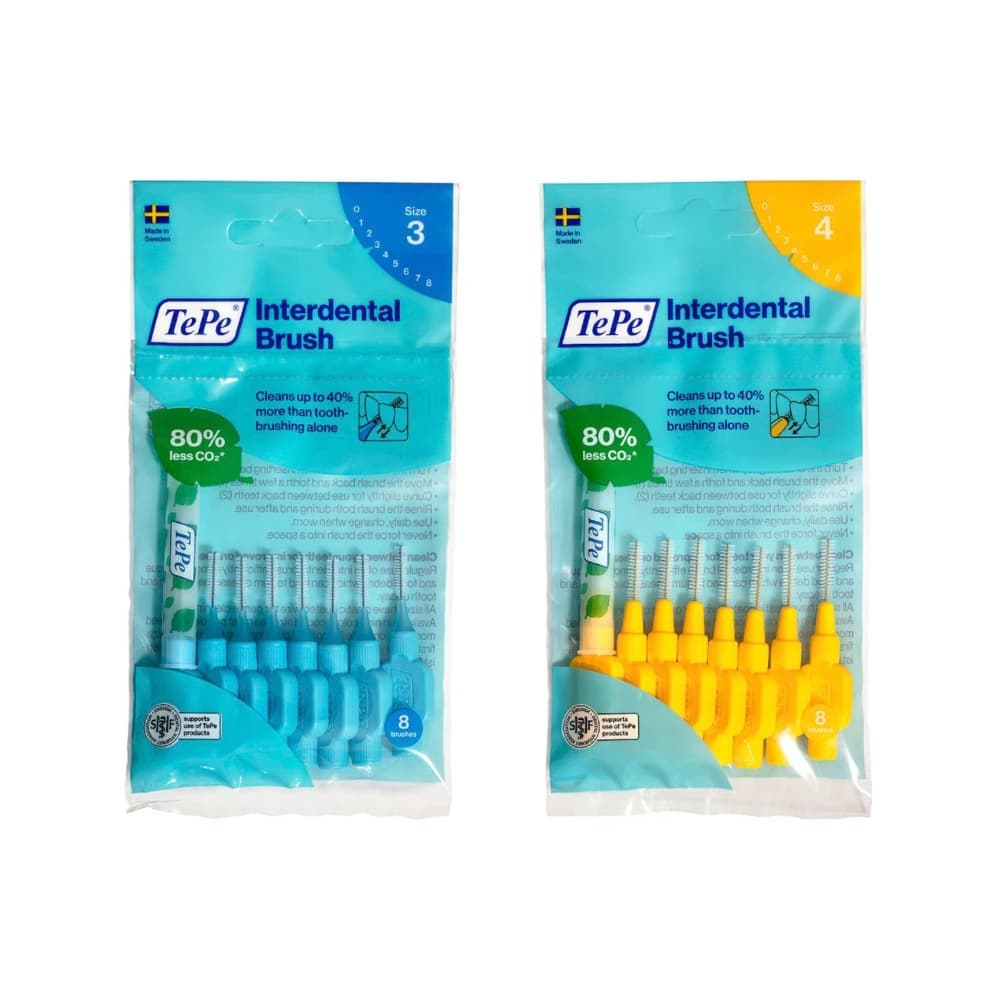 TePe Interdental Brushes Original Blue 8s & Original Yellow 8s Image 1