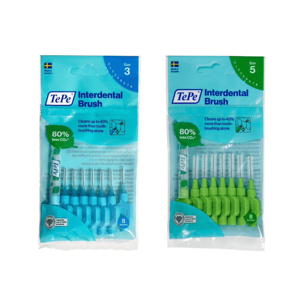 TePe Interdental Brushes Original Blue 8s & Original Green 8s Image 1