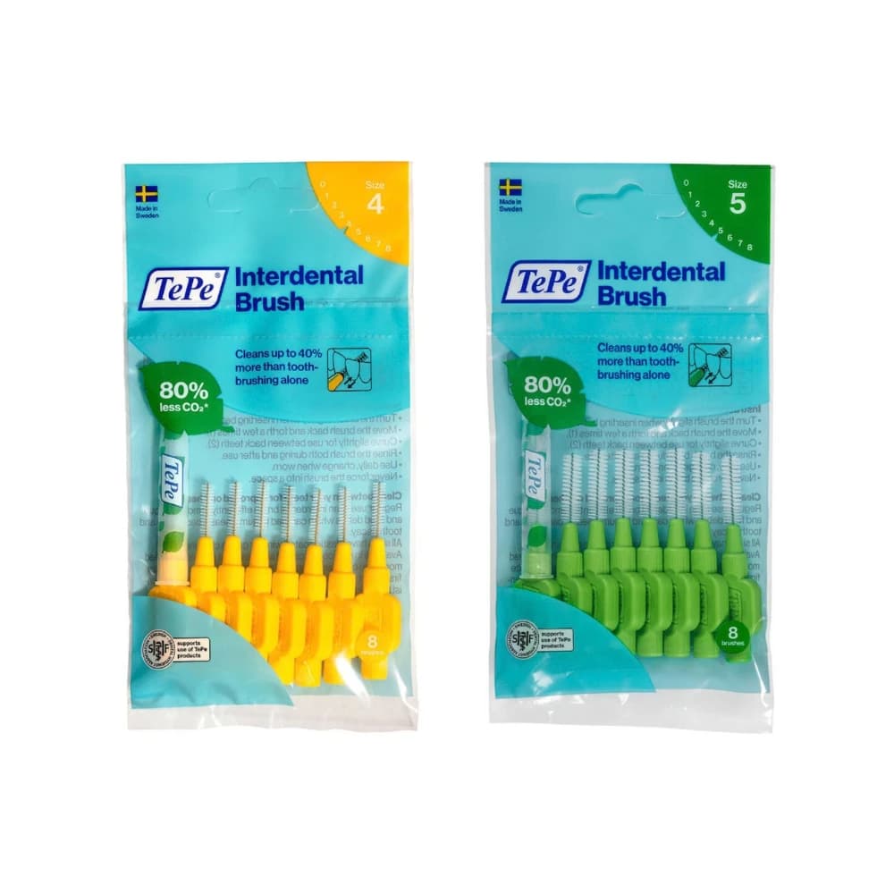 TePe Interdental Brushes Original Yellow 8s & Original Green 8s Image 1