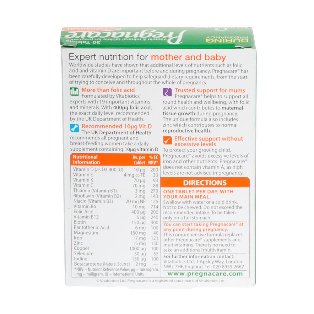 Vitabiotics Pregnacare Original 30 Tablets Image https://cdn11.bigcommerce.com/s-g585yu857h/images/stencil/1280w/products/2013/3129/Vitabiotics-Pregnacare-Tablets__54620__84189.1781189135.jpg1