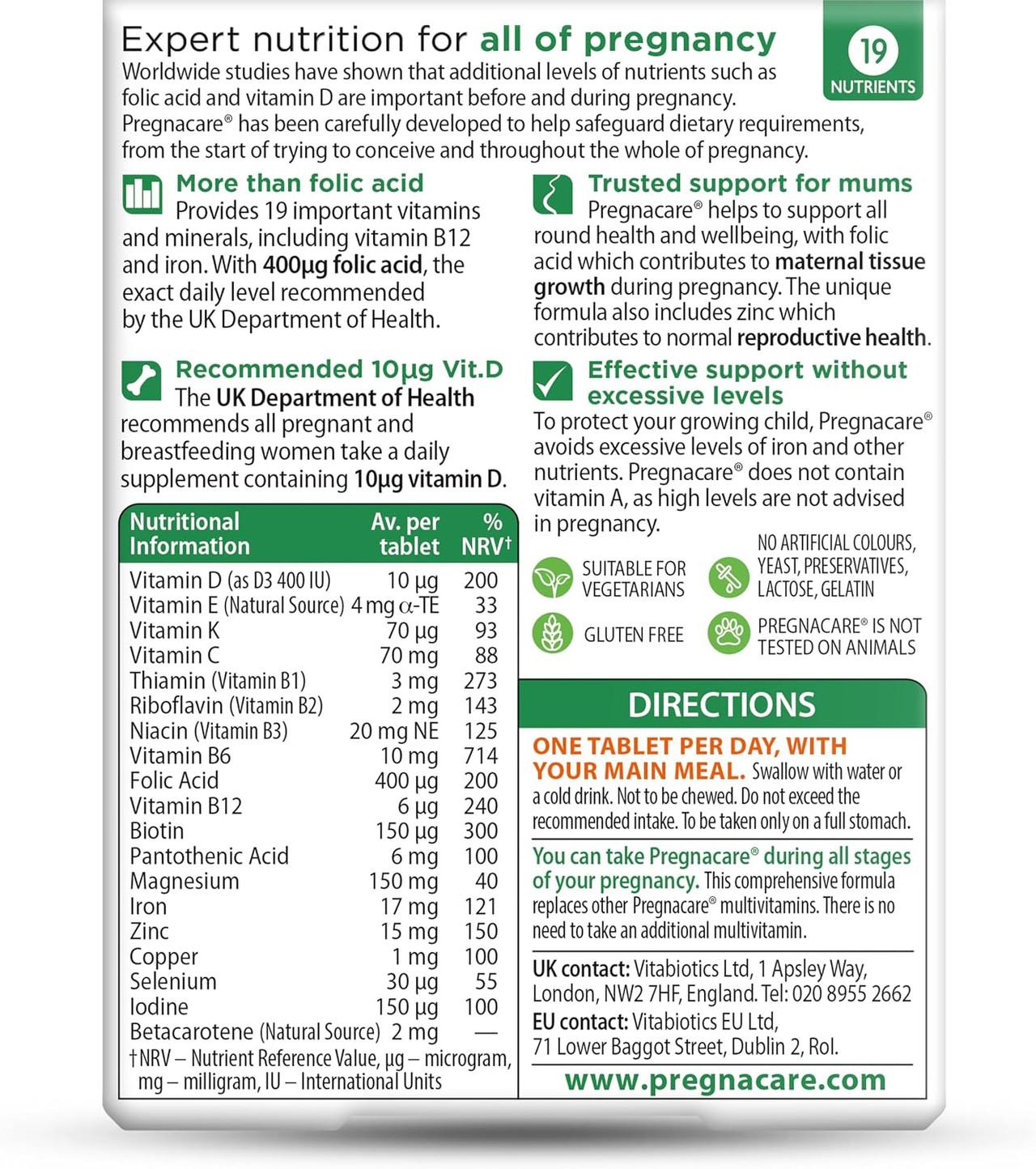 Vitabiotics Pregnacare Original 30 Tablets Image https://cdn11.bigcommerce.com/s-g585yu857h/images/stencil/1280w/products/2013/37643/819x_yZE1tL._AC_SL1500___59513.1787305804.jpg1