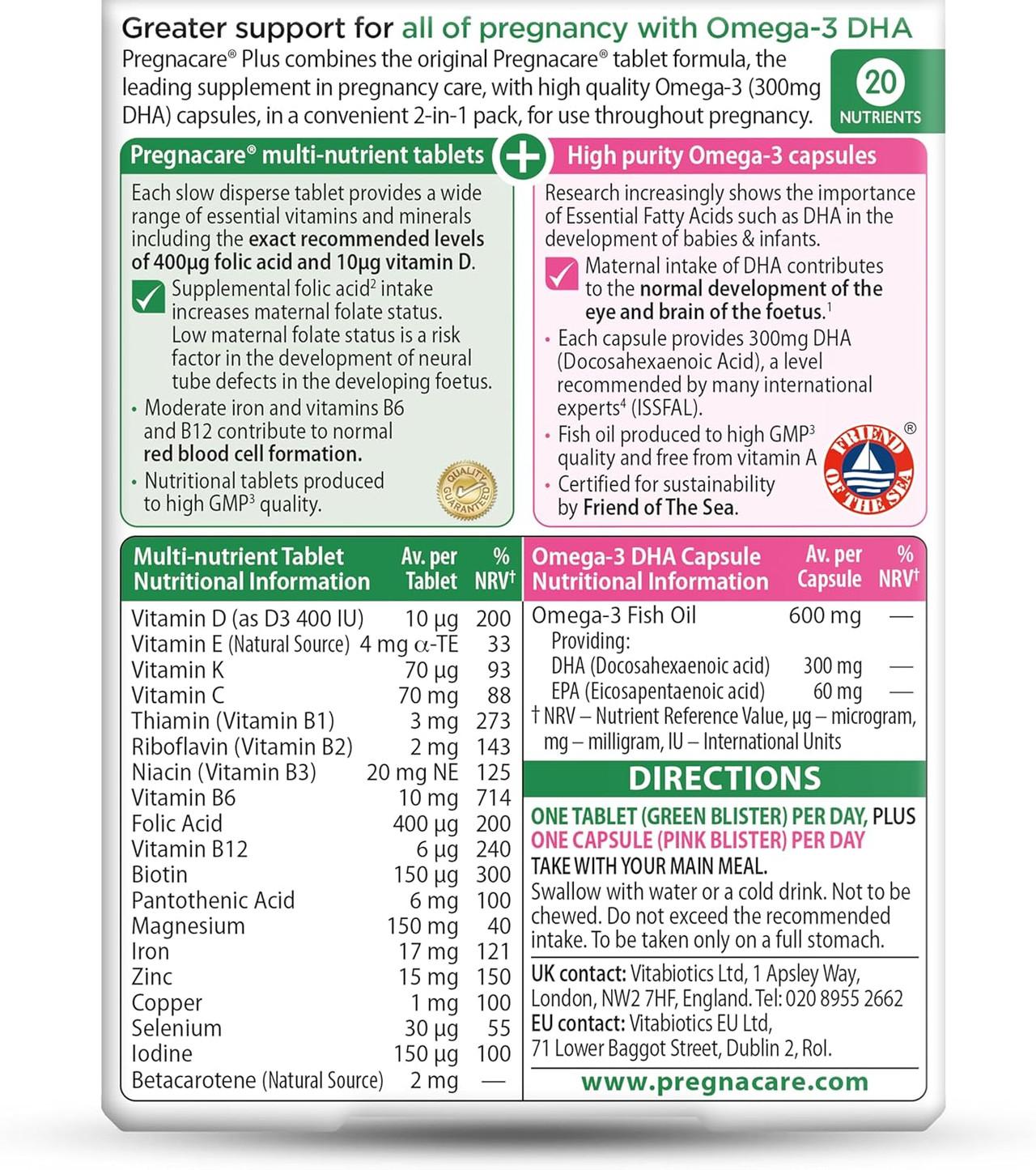 Vitabiotics Pregnacare Plus Omega 3 28 Tablets + 28 Capsules Image https://cdn11.bigcommerce.com/s-g585yu857h/images/stencil/1280w/products/2033/37653/81R6JFenlNL._AC_SL1500___89015.1787305890.jpg1