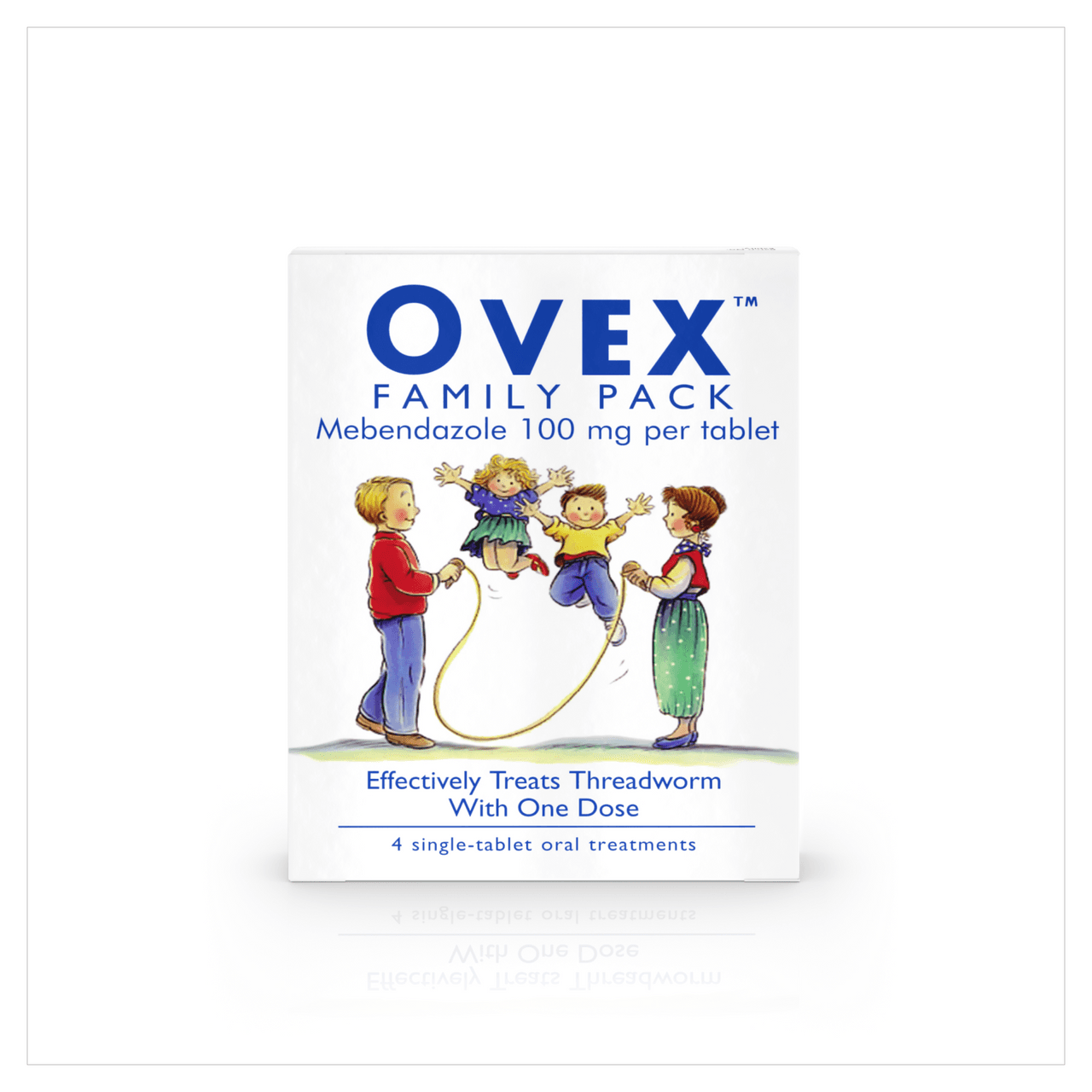 Ovex Family Pack 4 x 100mg Orange flavoured Tablets Image 1