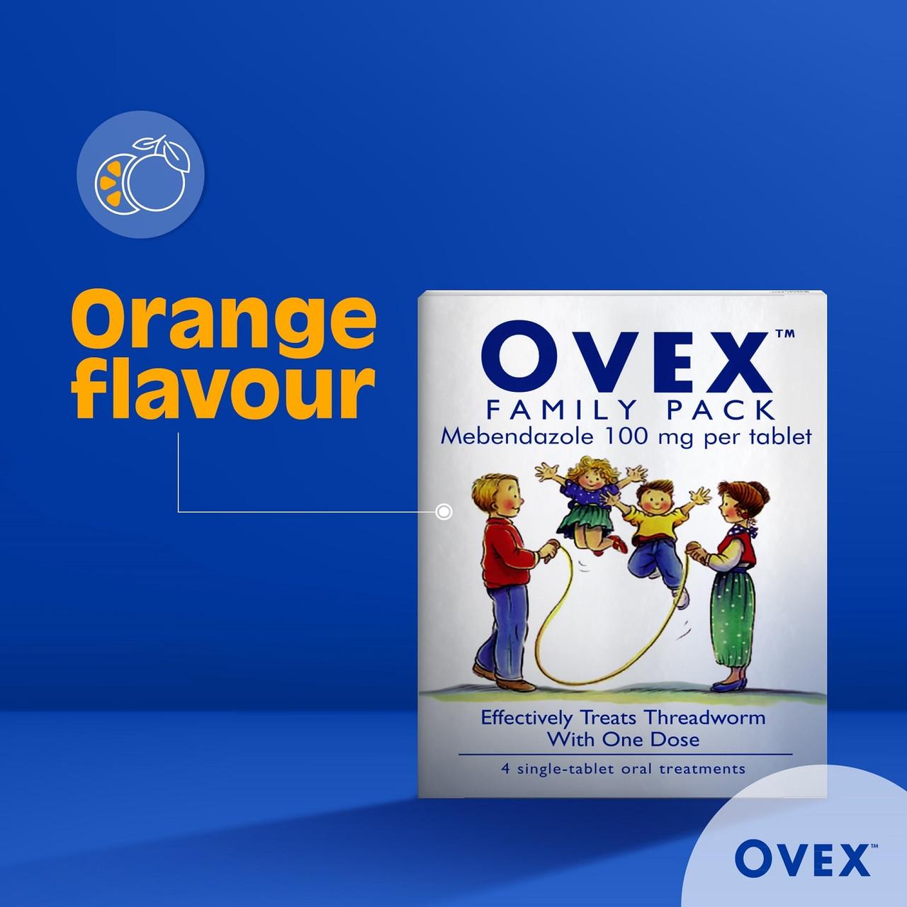 Ovex Family Pack 4 x 100mg Orange flavoured Tablets Image https://cdn11.bigcommerce.com/s-g585yu857h/images/stencil/1280w/products/2123/3370/Ovex-Family-Pack__48116__82402.1781189149.jpg1