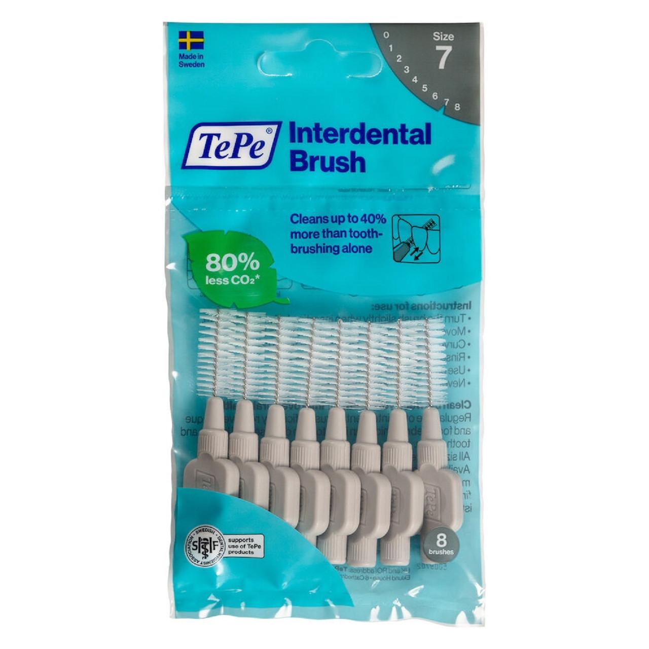 TePe Interdental Brushes Original Grey 8 x 1.3mm Brushes Image 1