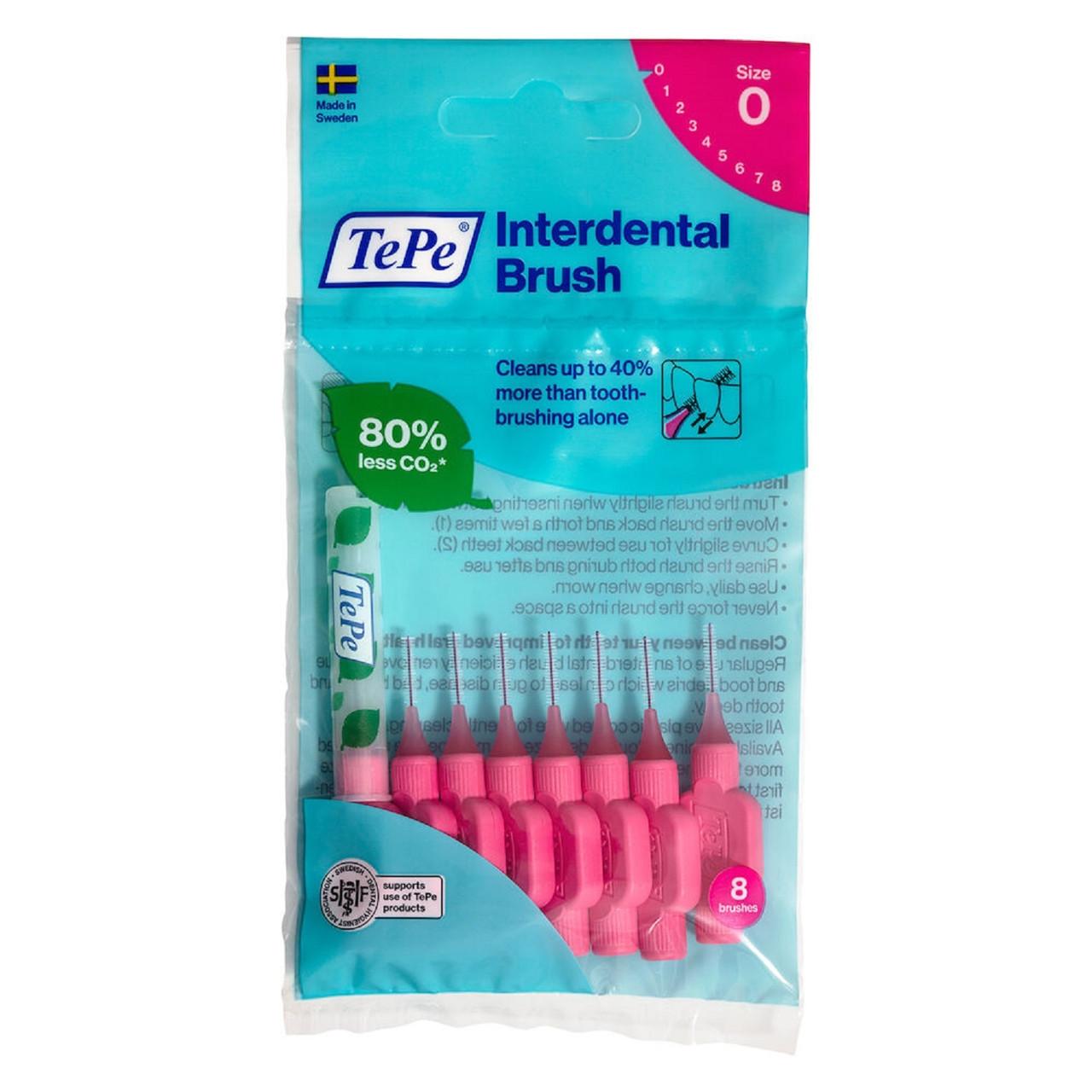 TePe Interdental Brushes Original Pink 8 x 0.4mm Brushes Image 1