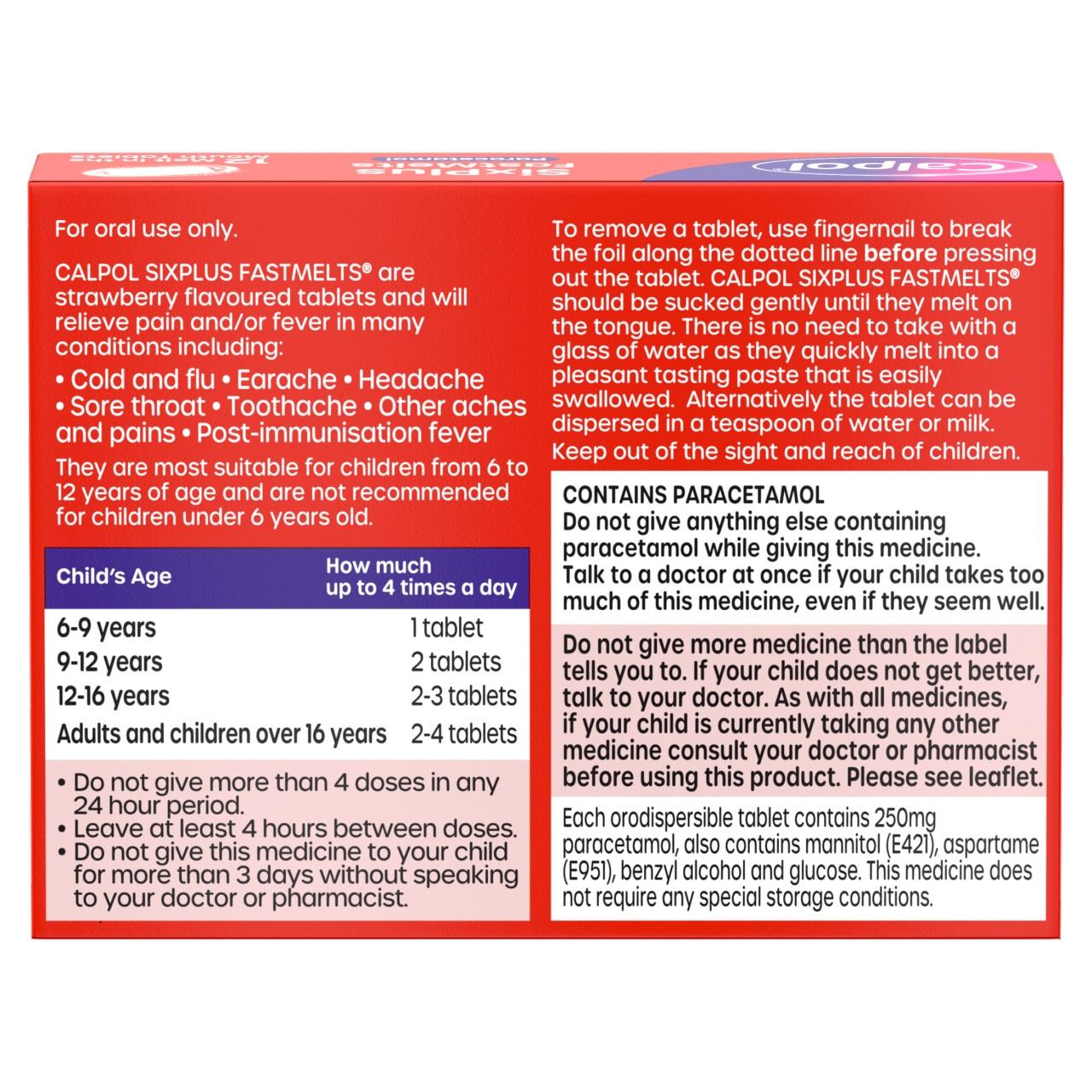 Calpol SixPlus Fastmelts 12 Pack Image https://cdn11.bigcommerce.com/s-g585yu857h/images/stencil/1280w/products/2178/38397/03574661648804_T16___58257.1787935832.jpg1