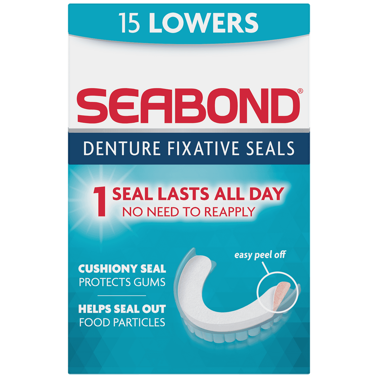 Seabond Denture Fixative Seals Lowers 15 Lower Seals Image 1
