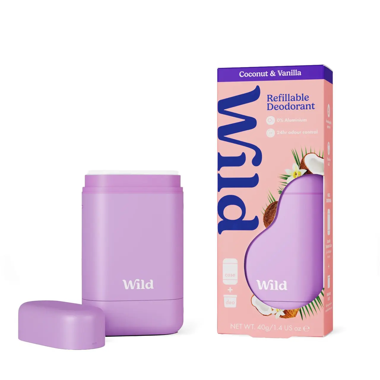 Wild Coconut & Vanilla Deodorant with Purple Case Starter Pack Image 1
