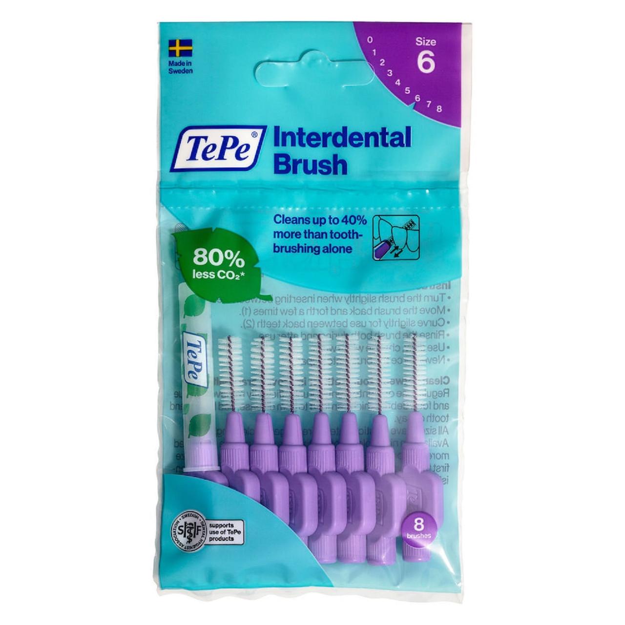 TePe Interdental Brushes Original Purple 8 x 1.1mm Brushes Image 1