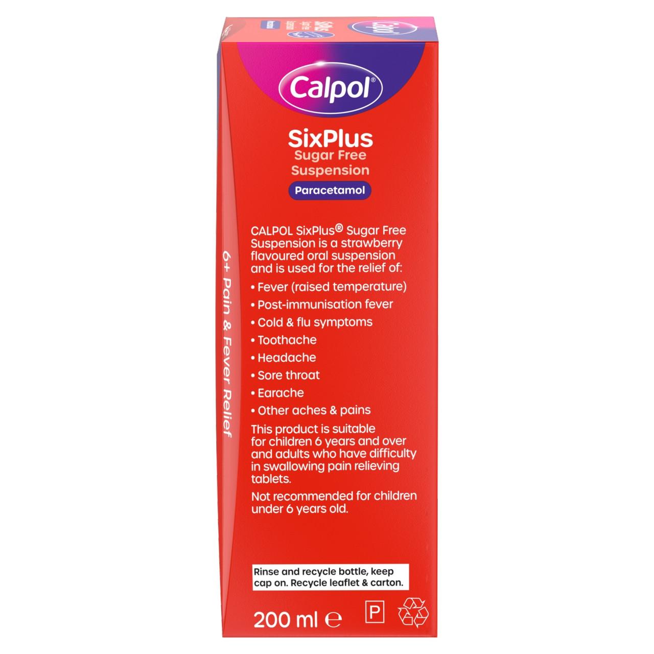 Calpol Six Plus Sugar Free Suspension 200ml Image https://cdn11.bigcommerce.com/s-g585yu857h/images/stencil/1280w/products/2251/38312/05010123730642_T24___72512.1787921244.jpg1