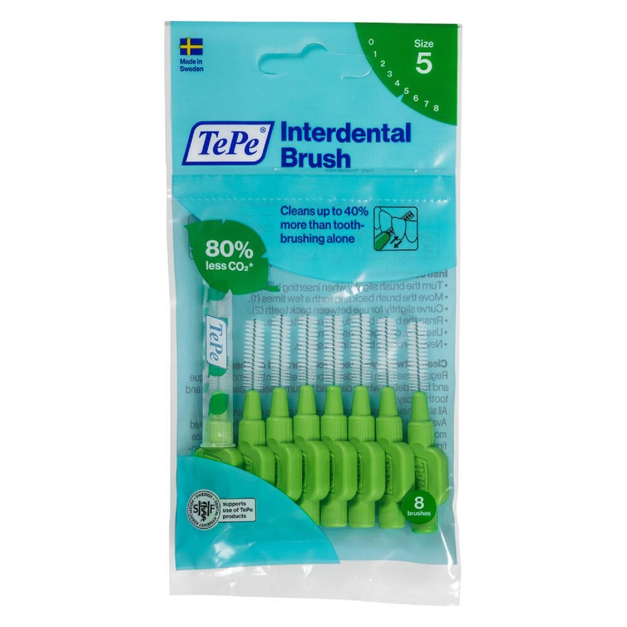 TePe Interdental Brushes Original Green 8 x 0.8mm Brushes Image 1