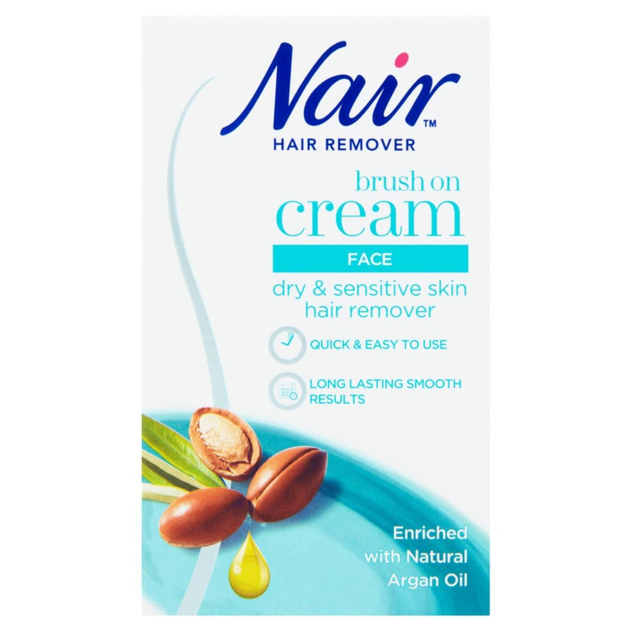 Nair Facial Brush-On Cream 50ml Image https://cdn11.bigcommerce.com/s-g585yu857h/images/stencil/1280w/products/2317/3763/Nair-Facial-Brush-On-Cream__70112__88755.1740667847.jpg1