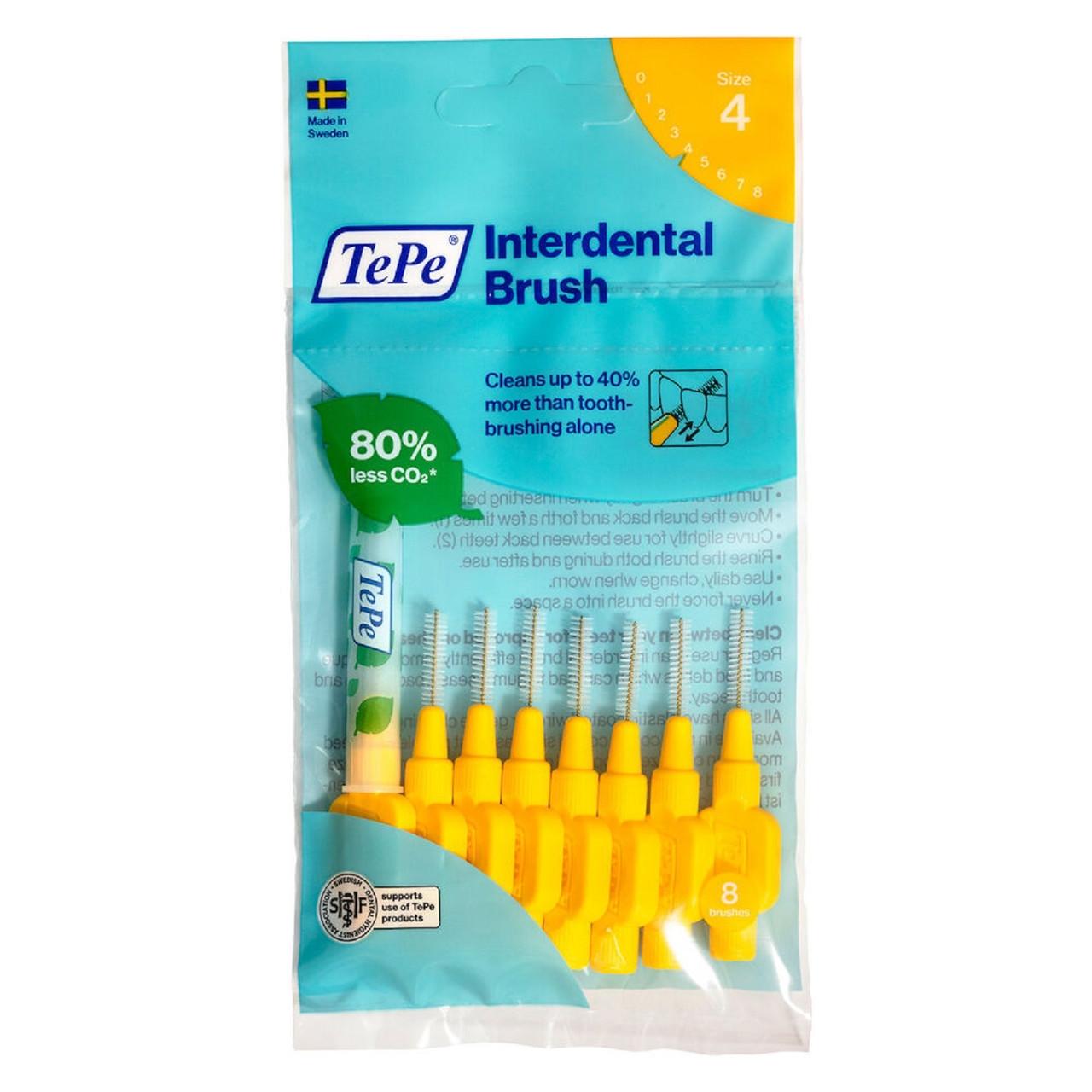 TePe Interdental Brushes Original Yellow 8 x 0.7mm Brushes Image 1