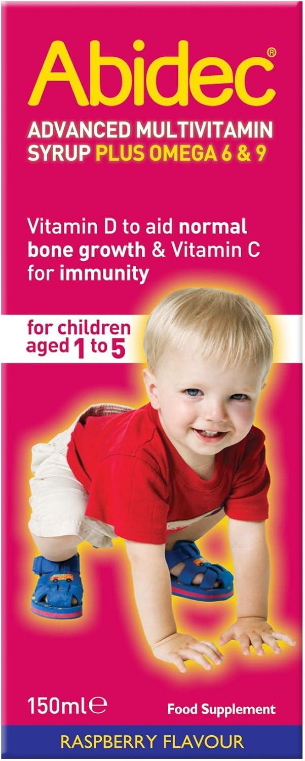 Abidec Advanced Multivitamin Syrup Plus Omega 6 & 9 Raspberry Flavour 150ml Image https://cdn11.bigcommerce.com/s-g585yu857h/images/stencil/1280w/products/2350/38066/61iGKWL-tHL._AC_SL1500___12332.1787330128.jpg1