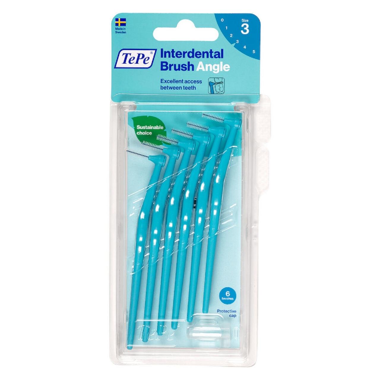 TePe Interdental Brushes Angle Blue 6 x 0.6mm Brushes Image 1