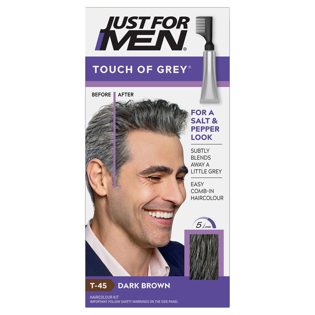 Just For Men Touch of Grey Hair Dye Dark Brown T-45 Image 1