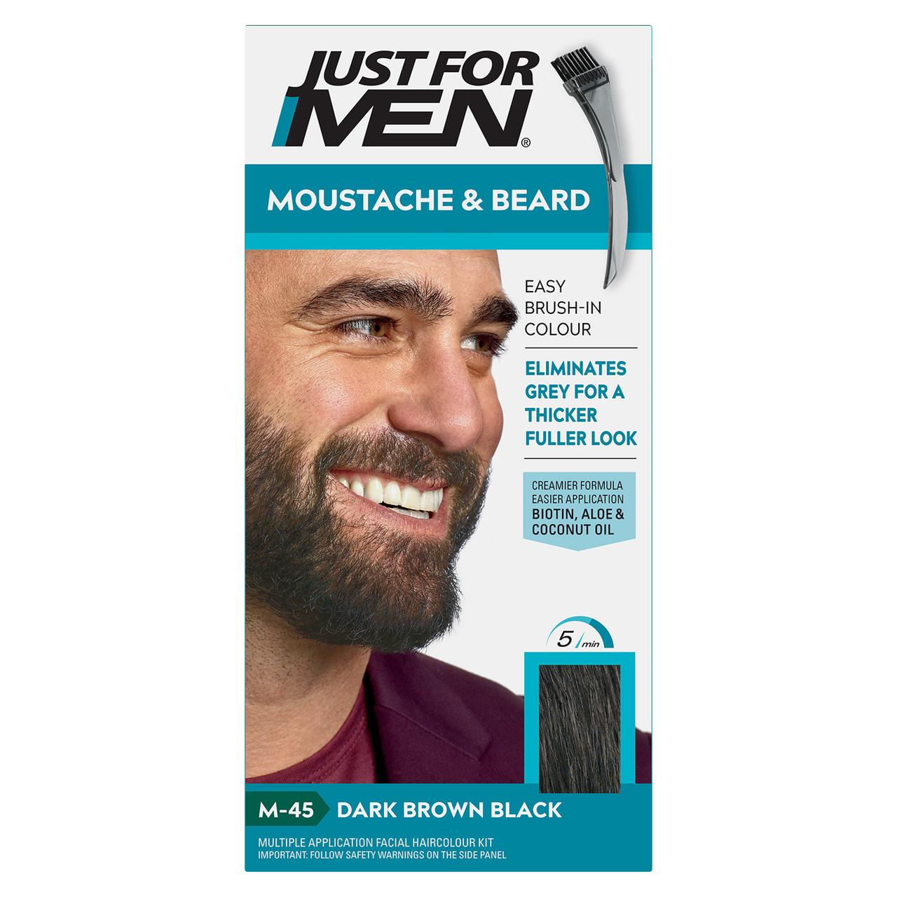 Just For Men Moustache & Beard Dark Brown - Black Hair Dye M-45 Image https://cdn11.bigcommerce.com/s-g585yu857h/images/stencil/1280w/products/2439/4022/Black__94639__77170.1740667865.jpg1