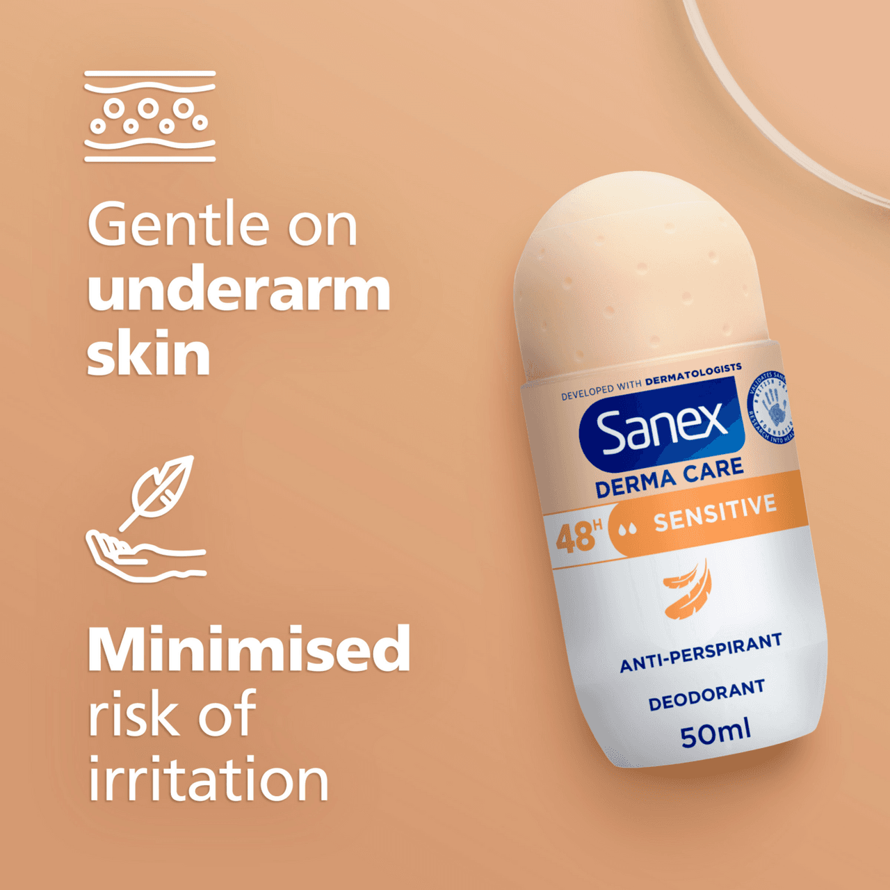 Sanex Dermo Anti-Perspirant Roll-On Sensitive 50ml Image https://cdn11.bigcommerce.com/s-g585yu857h/images/stencil/1280w/products/2450/28785/0003557_D__61874.1781189586.png1