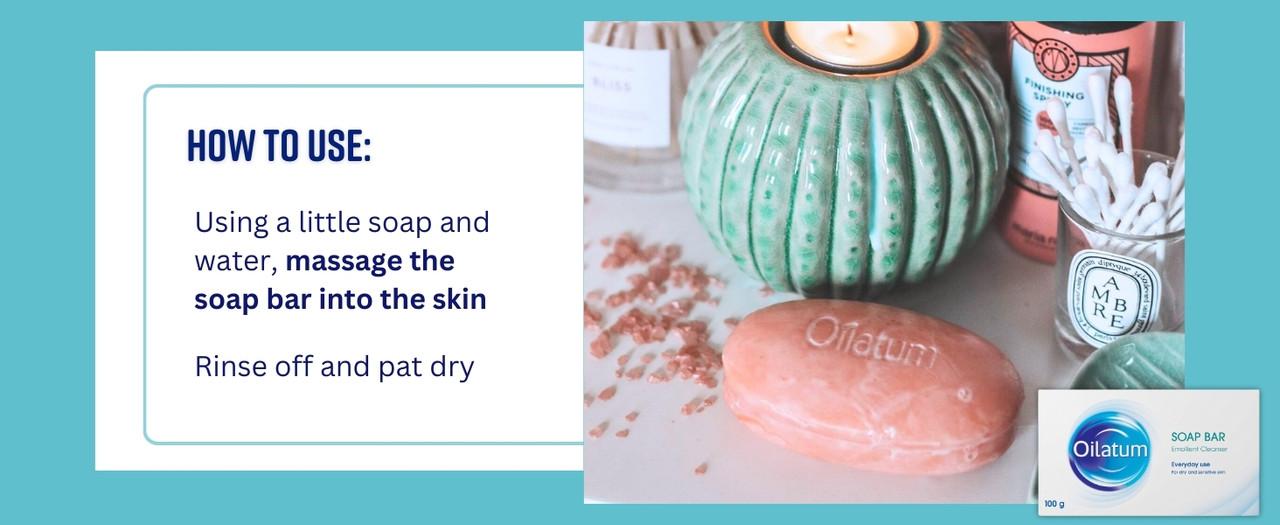 Oilatum Soap Bar 100g Image https://cdn11.bigcommerce.com/s-g585yu857h/images/stencil/1280w/products/2465/19540/3._Soap_bar_life_style_image__94645.1781189587.jpg1