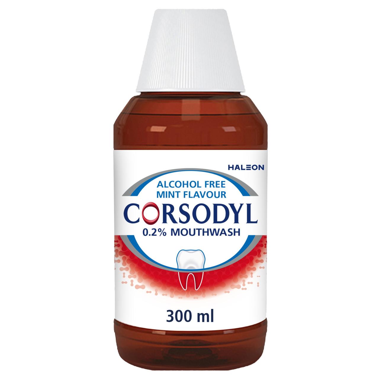 Corsodyl 0.2% Gum Problem Alcohol Free Mint Mouthwash 300ml Image 1