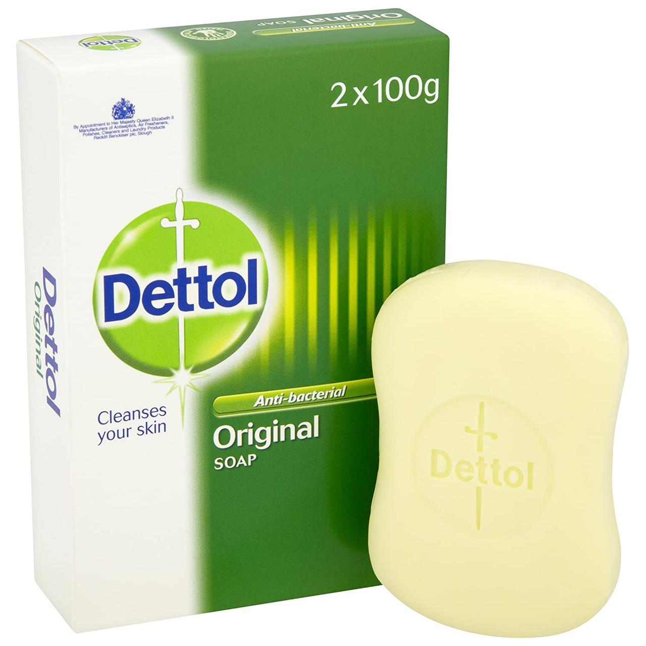 Dettol Anti-Bacterial Original Bar Soap 2 x 100g Image https://cdn11.bigcommerce.com/s-g585yu857h/images/stencil/1280w/products/2531/4230/Dettol-Anti-Bacterial-Original-Bar-Soap-Twin-Pack__54654__29991.1781189548.jpg1