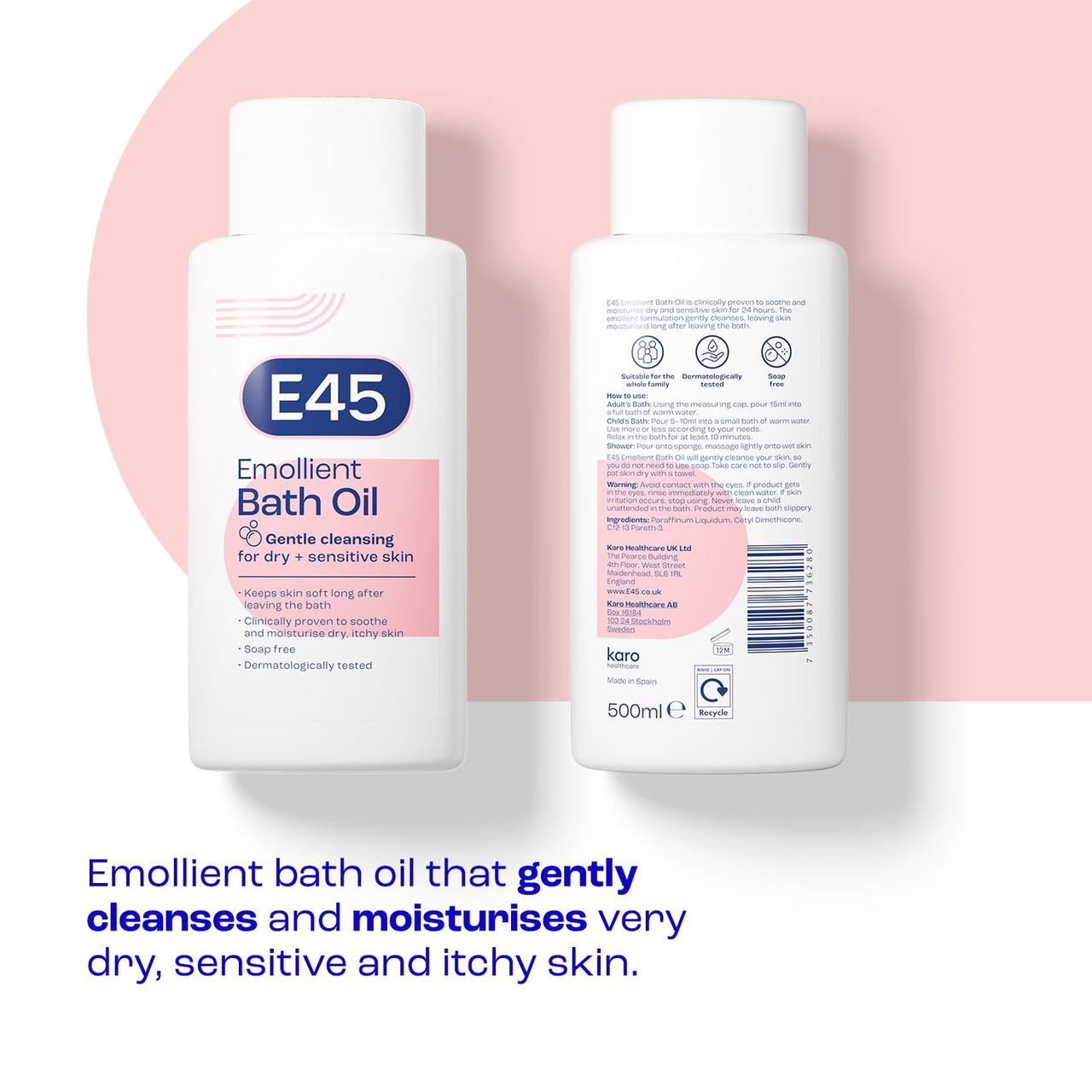 E45 Emollient Bath Oil 500ml Image https://cdn11.bigcommerce.com/s-g585yu857h/images/stencil/1280w/products/2551/12865/0003598B__53195.1781189595.jpg1