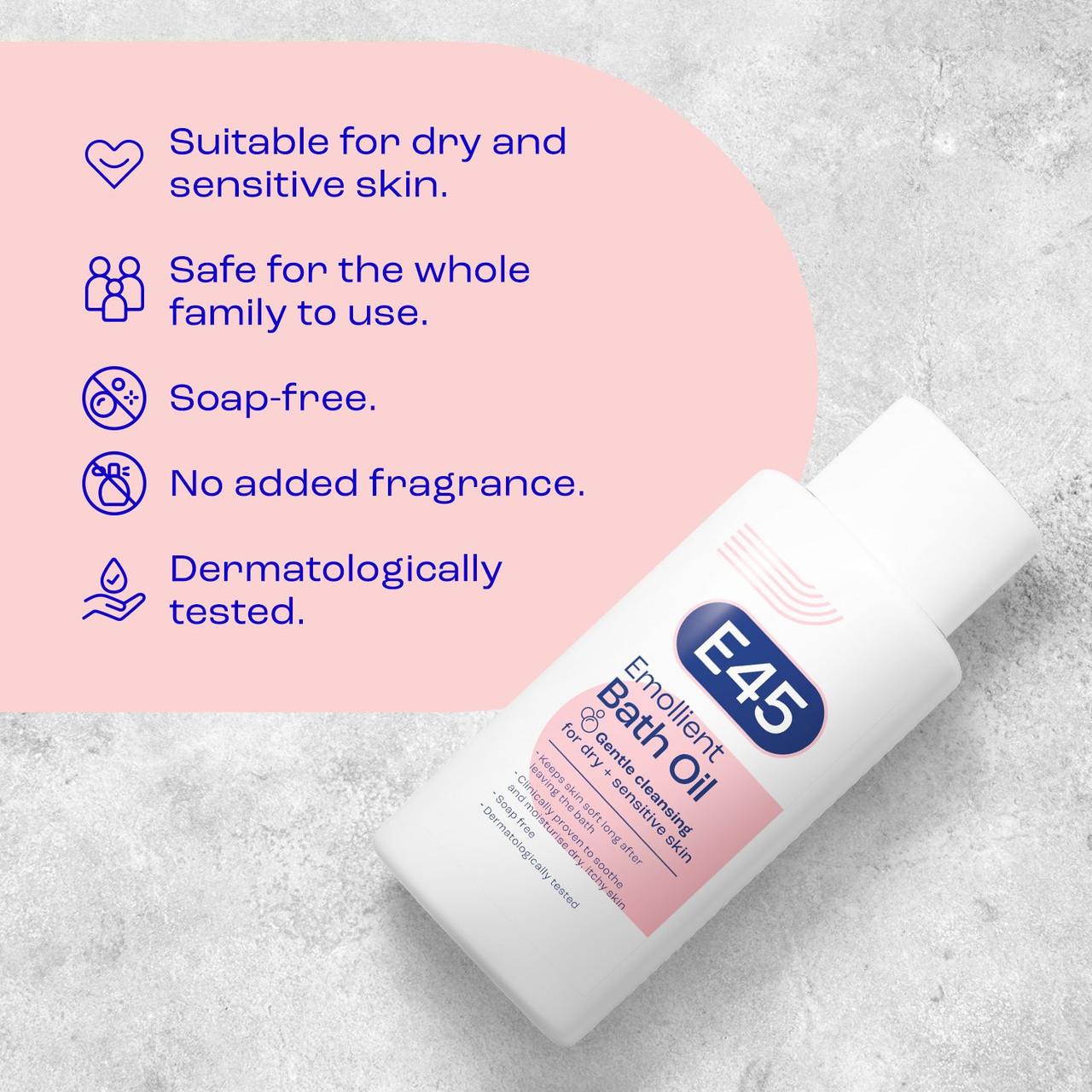 E45 Emollient Bath Oil 500ml Image https://cdn11.bigcommerce.com/s-g585yu857h/images/stencil/1280w/products/2551/12867/0003598E__36987.1781189397.jpg1