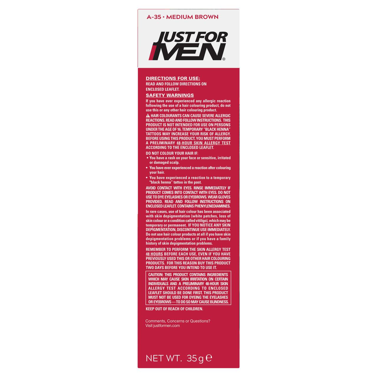 Just For Men Ultra Hair Dye Medium Brown A-35 Image https://cdn11.bigcommerce.com/s-g585yu857h/images/stencil/1280w/products/2561/4310/Just-For-Men-Ultra-Hair-Dye-Medium-Brown-A-35__60562__04260.1781189553.jpg1