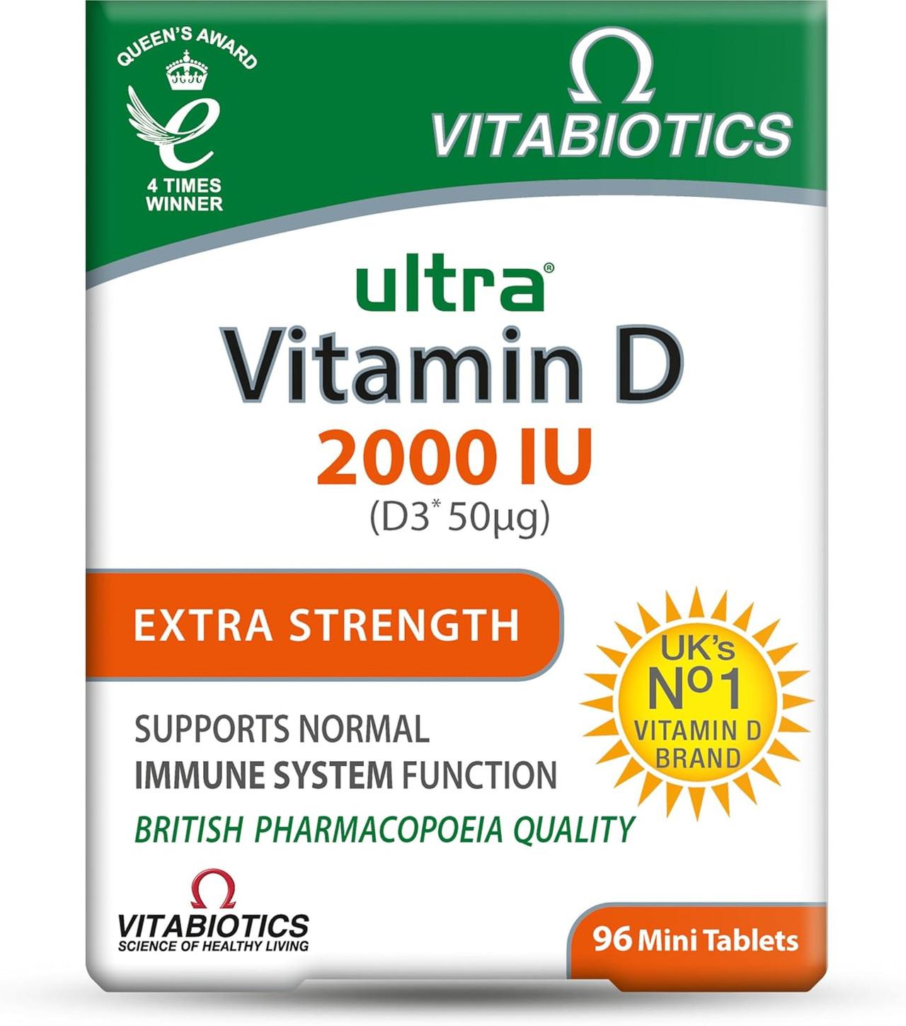 Vitabiotics Ultra Vitamin D 2000IU 96 Tablets Image 1