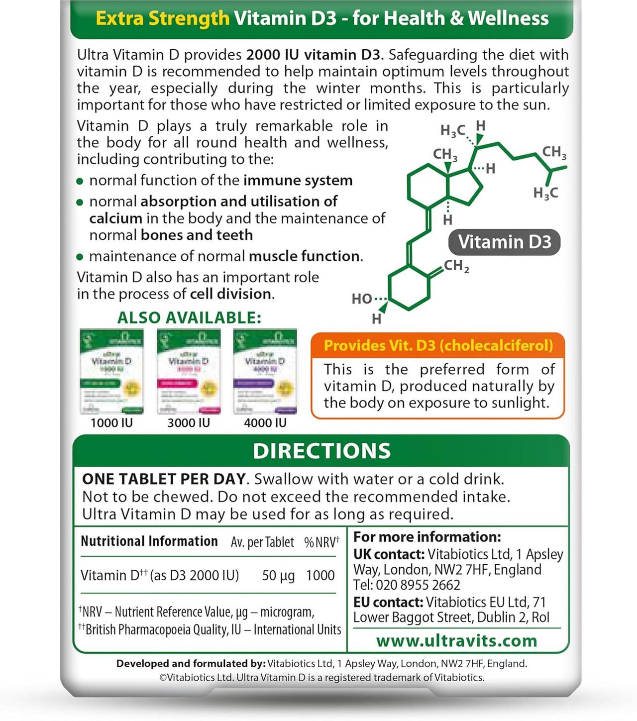 Vitabiotics Ultra Vitamin D 2000IU 96 Tablets Image https://cdn11.bigcommerce.com/s-g585yu857h/images/stencil/1280w/products/2574/37515/81QD196RbZL._AC_SL1500___27512.1787302674.jpg1