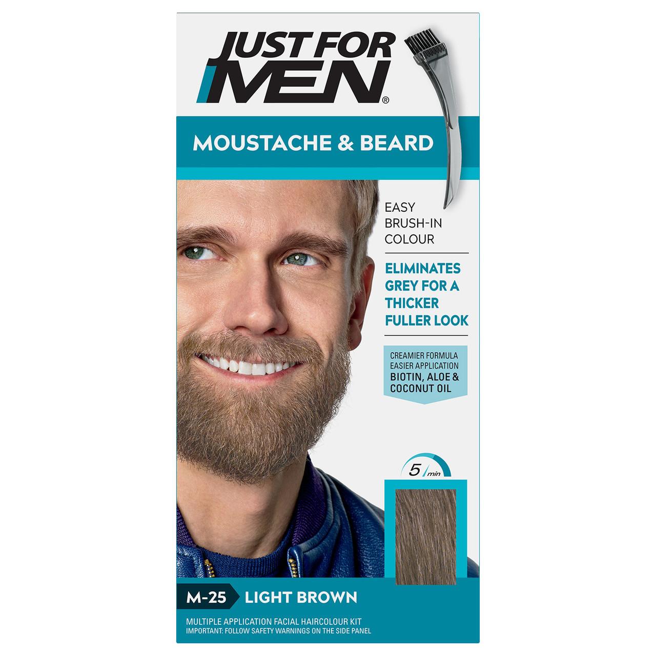 Just For Men Moustache & Beard Light Brown Hair Dye M-25 Image 1