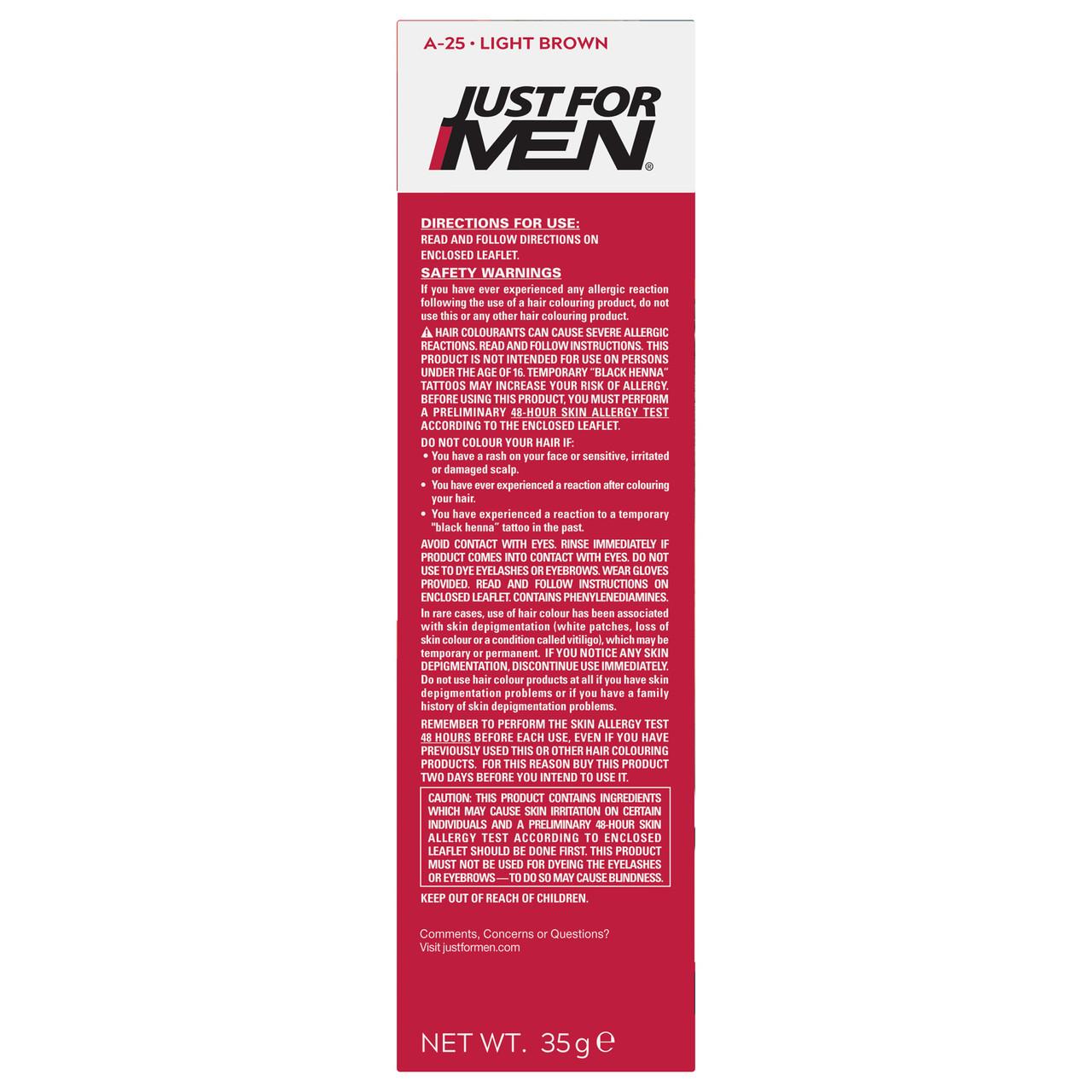 Just For Men Ultra Hair Dye Light Brown A-25 Image https://cdn11.bigcommerce.com/s-g585yu857h/images/stencil/1280w/products/2623/4448/Just-For-Men-Ultra-Hair-Dye-Light-Brown-A-25__87745__32539.1781189566.jpg1