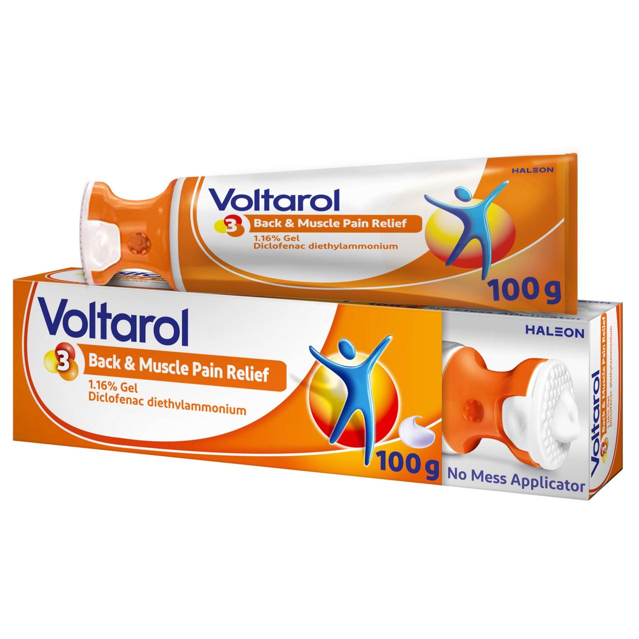 Voltarol Back & Muscle Pain Relief Gel 1.16% With No Mess Applicator 100g Image 1