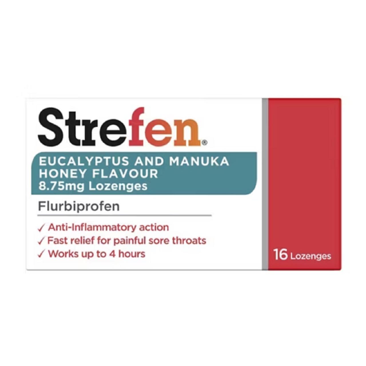 Strefen Eucalyptus and Manuka Honey Flavour 8.75mg Lozenges 16 Lozenges Image 1