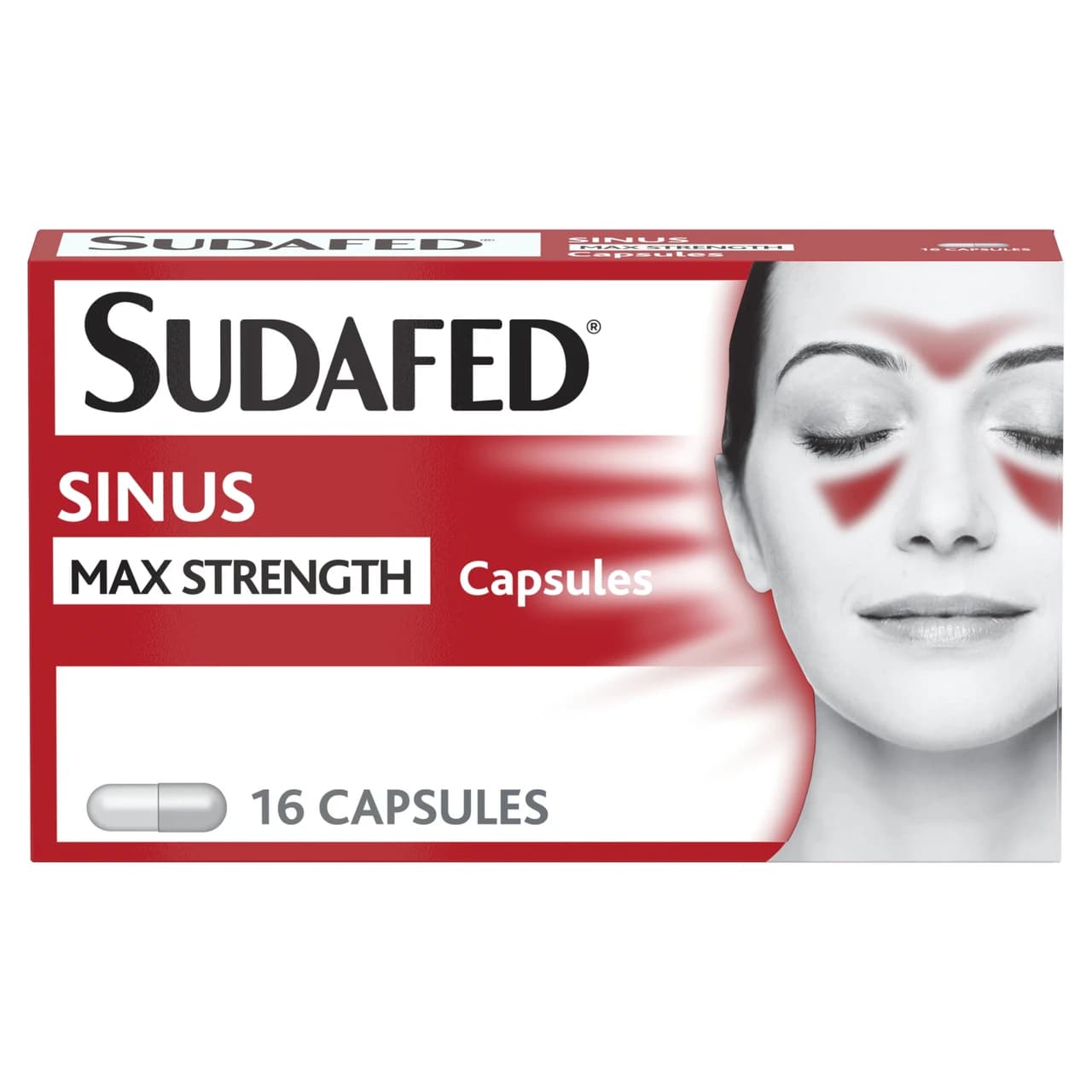 Sudafed Sinus Max Strength 16 Years + 16 Capsules Image 1
