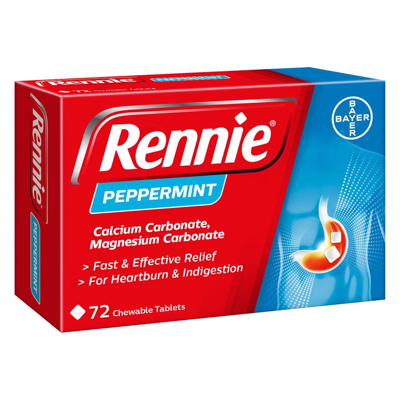 Rennie Peppermint Heartburn & Indigestion Relief 72 Tablets Image https://cdn11.bigcommerce.com/s-g585yu857h/images/stencil/1280w/products/2699/4625/Rennie-Peppermint-Heartburn-%26-Indigestion-Relief__50804__95487.1740667889.jpg1