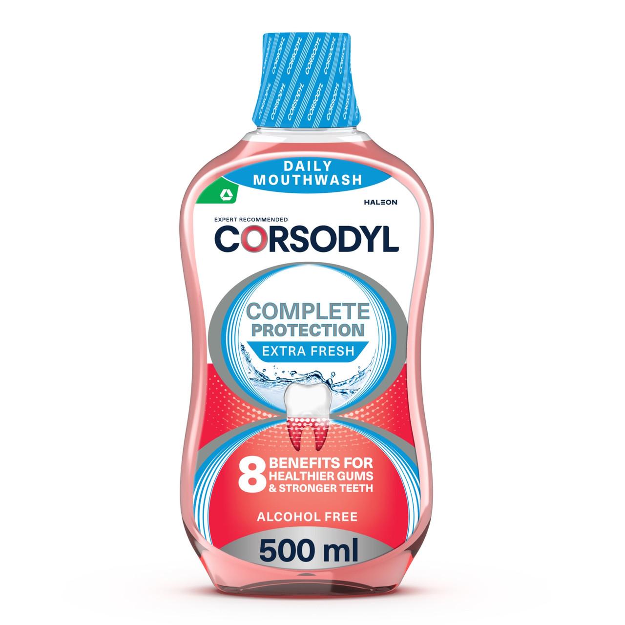 Corsodyl Daily Complete Protection Mouthwash Extra Fresh 500ml Image 1