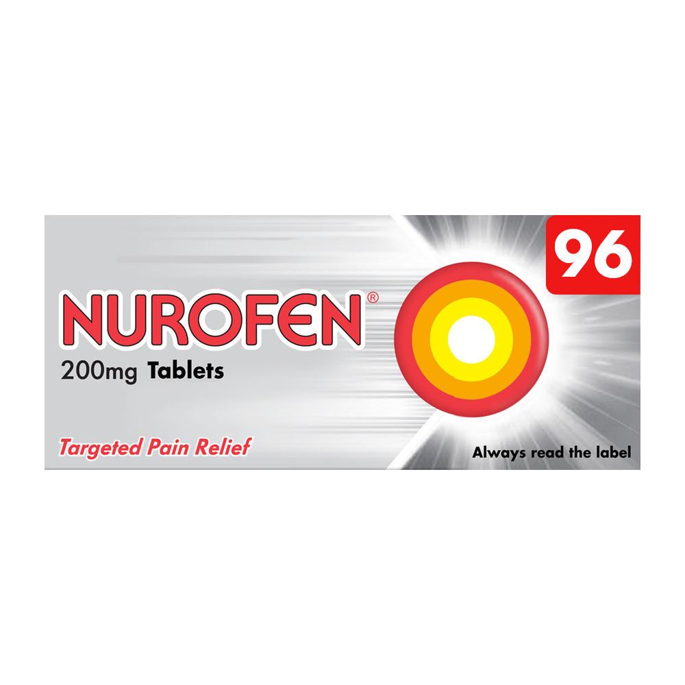 Nurofen Ibuprofen 200mg for Headaches & Pain Relief 96 Tablets Image 1