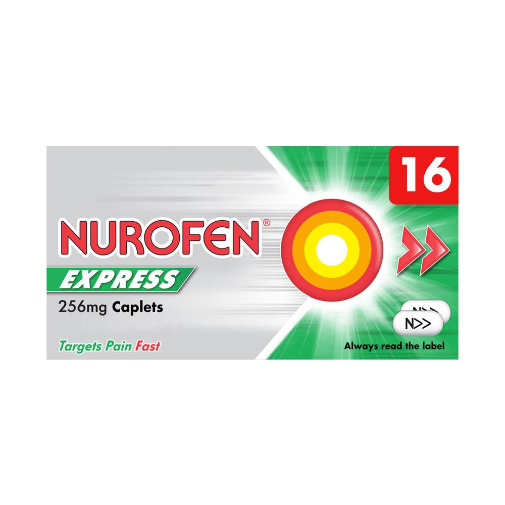 Nurofen Express Ibuprofen 256mg 16 Caplets Image 1