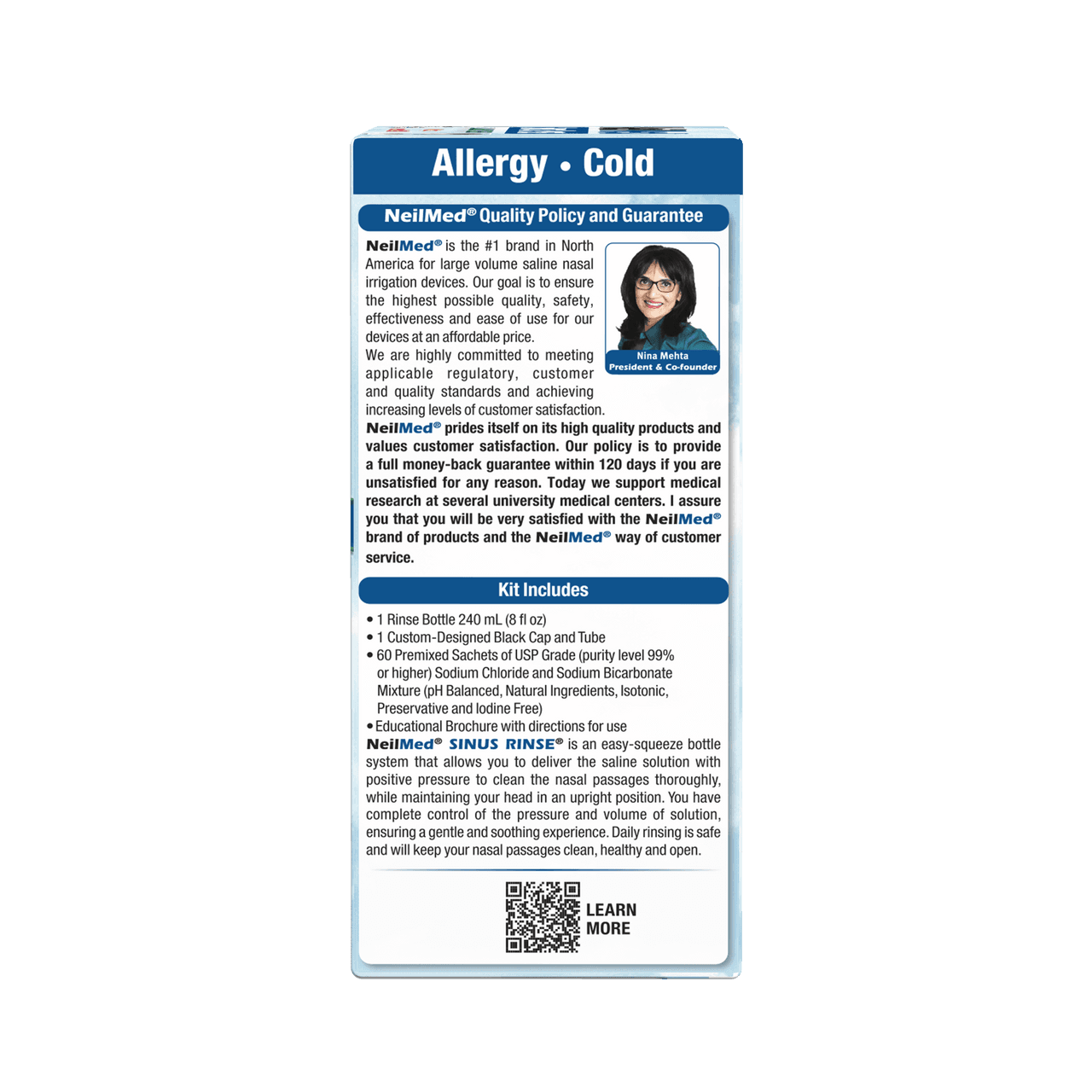 Neilmed Sinus Rinse Complete Kit Premixed Sachets 60 ct Image https://cdn11.bigcommerce.com/s-g585yu857h/images/stencil/1280w/products/2759/17796/2101-ENU-INT-Rev53-Right-panel__26052.1781189624.png1