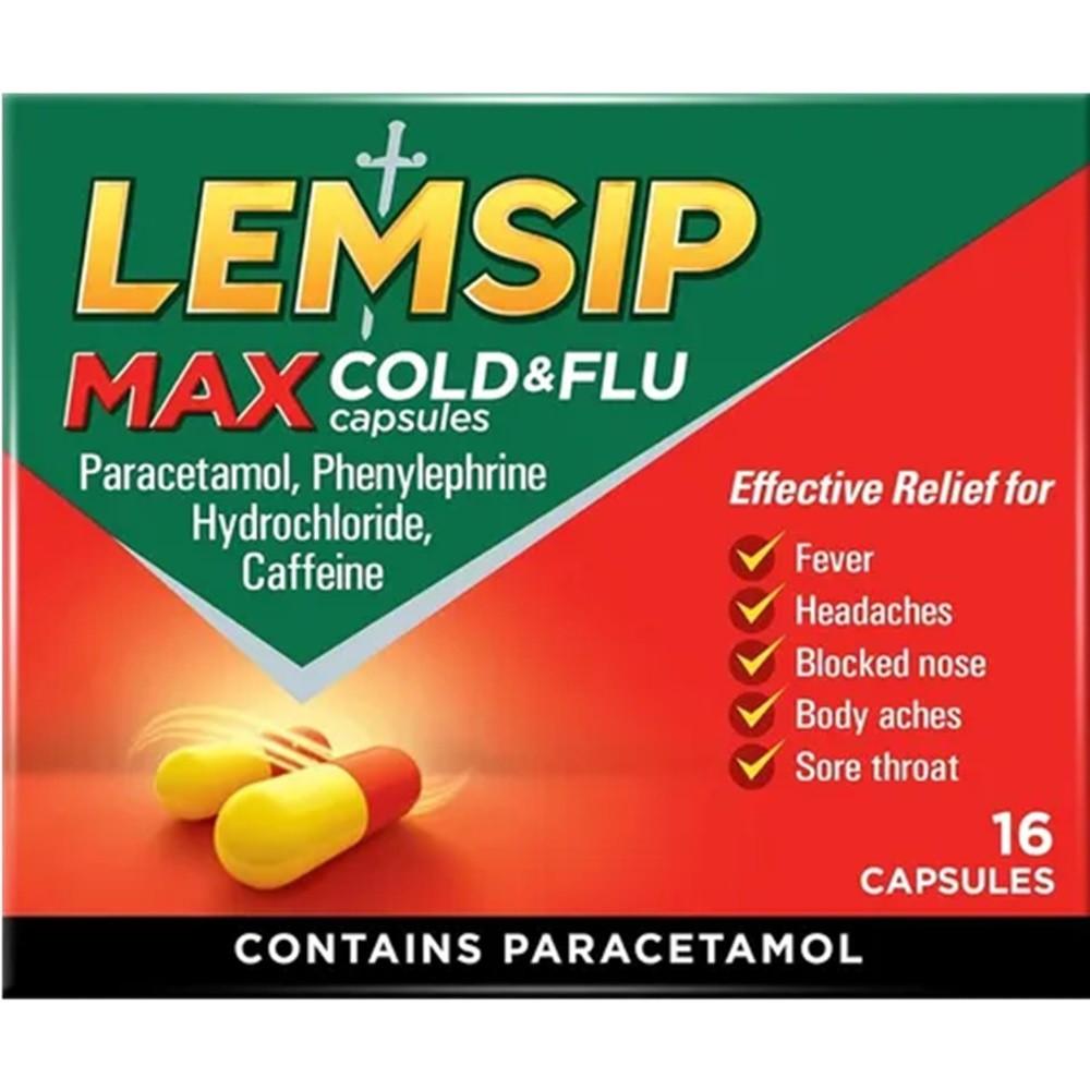 Lemsip Max Cold & Flu 16 Capsules Image 1