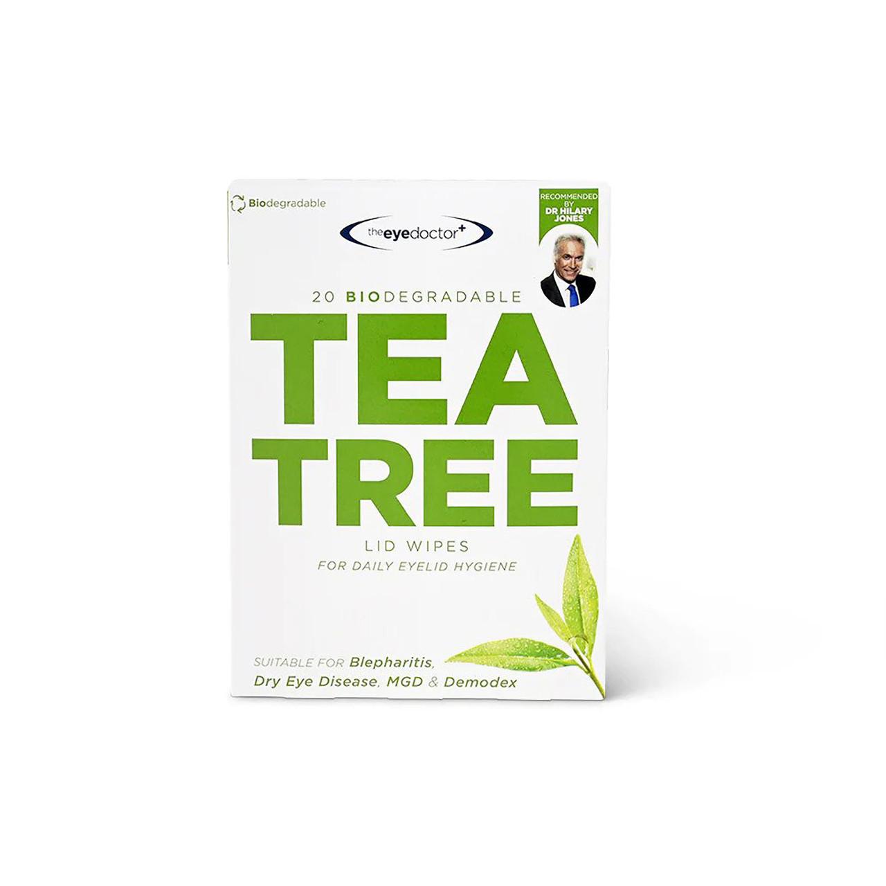 The Eye Doctor Biodegradable Tea Tree Eyelid Wipes 20 Pack Image 1