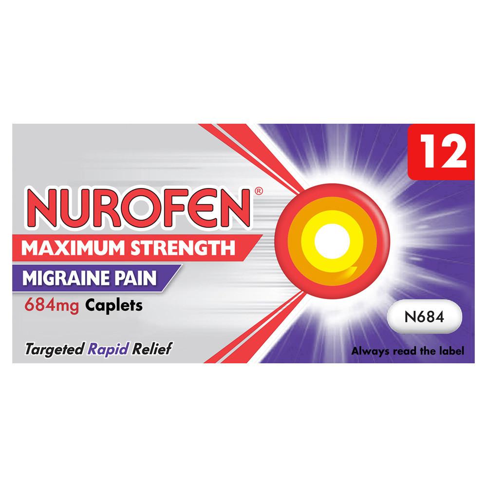Nurofen Max Strength 684mg for Migraine 12 Caplets Image 1