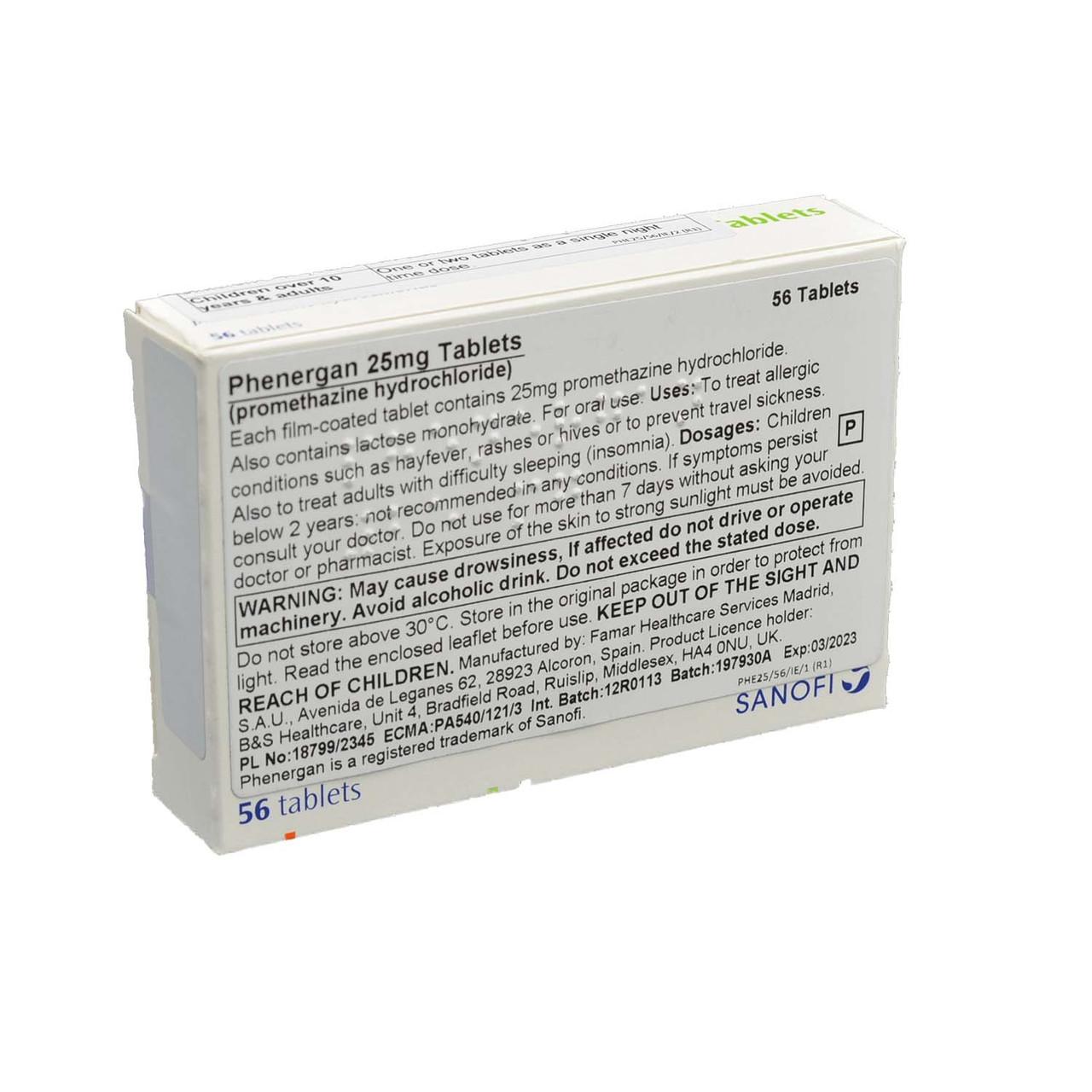 Phenergan Tablets 25mg 56 x 25mg Tablets Image https://cdn11.bigcommerce.com/s-g585yu857h/images/stencil/1280w/products/2841/4906/Phenergan-Tablets-25mg---56-Tablets__98642__28767.1781189642.jpg1