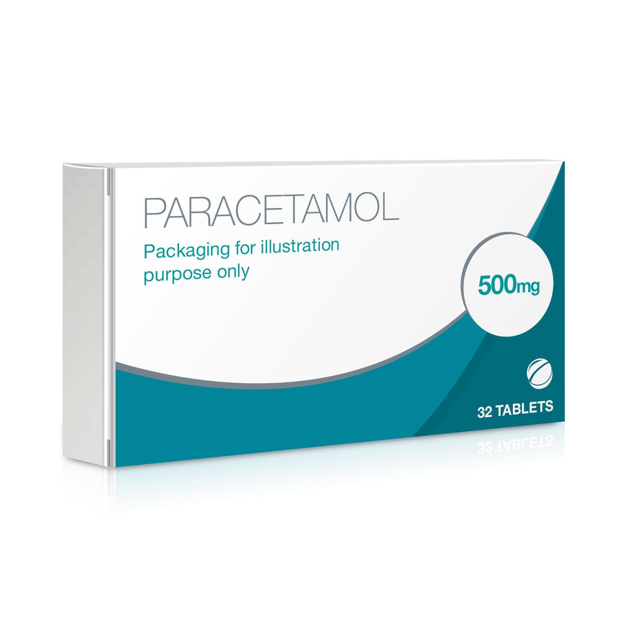 Paracetamol 500mg 32 Tablets or Caplets Image 1